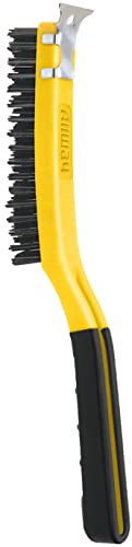 ALLWAY SB319 Soft-Grip Carbon Steel Wire Brush with Scraper - style: Carbon Steel Wire Brush with Scraper, 3 x 19