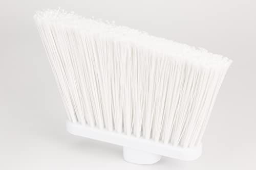 SPARTA 41082EC02 Plastic Color Coded Broom, Flagged Bristles, Long Broom With Angled Head For Large Debris, 56 Inches, White, (Pack of 12) - color: White