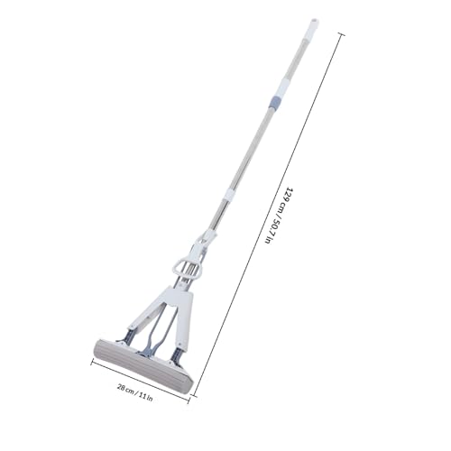 Cabilock Folding Household Sponge Mop 28cm Dual-use Wet and Dry Floor Cleaning Mop with Super Absorbent PVA Sponge Heads for Tile and Marble Floors