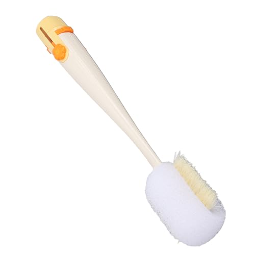 RiToEasysports Bottle Brush 5 in 1 Water Bottle Cleaner Brush with PP ABS Nylon Silicone and 304 Stainless Steel, Crevice Sponge U Shape Straw Brushes with Stand Base for Cups Lids (White) - color: White