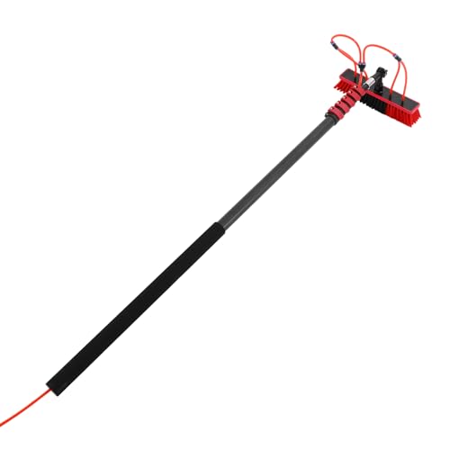 24ft Water Fed Pole Kit Solar Panel Cleaning Brush, Adjustable Window Cleaning Poles with 14in Water Fed Cleaning Brush, Solar Panel Cleaning Pole Outdoor Window Washing Equipment (24Ft, 14in Brush) - size: 24Ft, 14in Brush