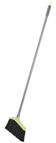 Casabella Wayclean Wide Angle Broom with Densely Packed Bristles, Gray - color: Gray