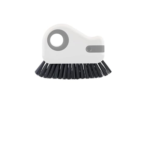 2 in 1 Groove Cleaning Brush Window Track Cleaning Tools, Multifunction Crevice Brush with Hard Bristle and Hidden Scraper, Kitchen Brush Window Track Cleaner for Sliding Door Track, Sill (Grey) - color: Gray
