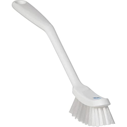 Vikan - Fine Dish Brush - Heavy-Duty, Narrow, Slip-Resistant Cleaning Brush, Polypropylene, Polyester Bristle, 11 Inch, White, (42875) - color: White, size: 1 Count (Pack of 1)
