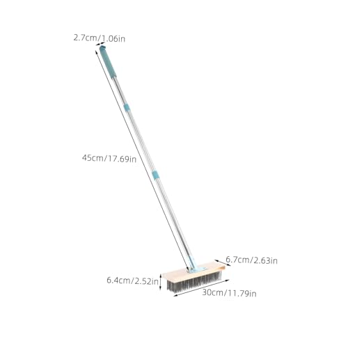 Zerodeko Hard Scrub Brush with Stainless Steel Handle Heavy Duty Patio and Concrete Cleaning Tool Stiff Bristles for Efficient Grime Removal