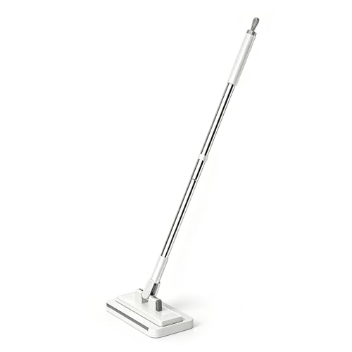 Snap Grip Flat Mop for Floor Cleaning, Wet Dry Wall Sweeper, 360° Swivel Head, Reusable Cloth Locking Design, Extendable Long Handle for Hardwood, Laminate, Walls (3 Mops+6 Packs Cleaning Cloth)