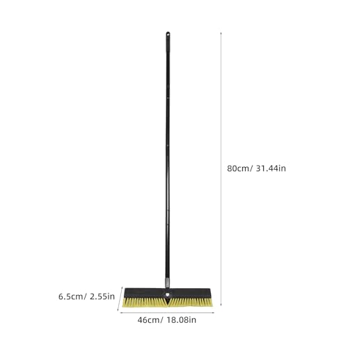 Healifty Outdoor Push Broom with Aluminum Threaded Handle, Heavy Duty Floor Brush for Driveway and Patio Cleaning, 80cm Long Handle Yard Sweeping Brush for Wet and Dry Surfaces