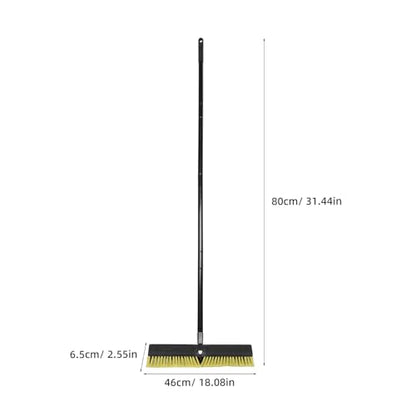Healifty Outdoor Push Broom with Aluminum Threaded Handle, Heavy Duty Floor Brush for Driveway and Patio Cleaning, 80cm Long Handle Yard Sweeping Brush for Wet and Dry Surfaces