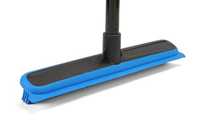 Rubber Broom for Pet Hair Removal Floor Brush with Built in Squeegee (C50900), Indoor & Outdoor Cleaning, Carpet Cleaning, Telescopic Handle Sweeping, Pet Hair Collecting
