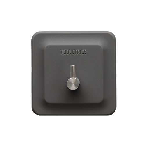 TOOLETRIES Arnold Silicone Shower Hook, Adhesive Hooks for Inside Shower, Waterproof Bathroom Organizer for Scrubbers, Loofahs, Towels & Bathroom Accessories, Removable & Reusable - Charcoal