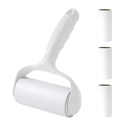 One Daisy White Adhesive Bristle Roller Brush, Removable Paper, Used for Brushing Floors, Sweeping Dust, Removing Hair, Cleaning Rooms, with Four Brush Cartridges - color: White
