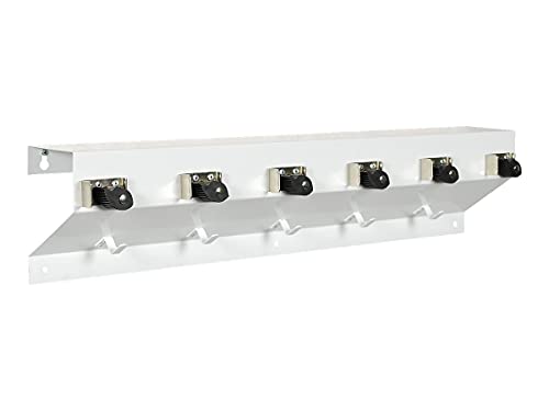 Ex-Cell 3336WHT2 The Clincher Mop & Broom Holder, 34"w x 5 1/2"d x 7 1/2"h, White Gloss, Each