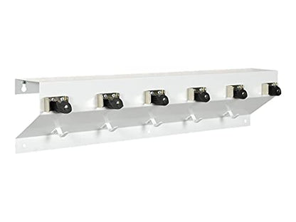 Ex-Cell 3336WHT2 The Clincher Mop & Broom Holder, 34"w x 5 1/2"d x 7 1/2"h, White Gloss, Each