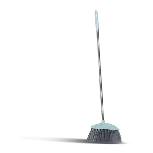 Cabilock Long Handle Household Broom Lightweight Family Cleaning Supply for Indoor Floors Hardwood and Furniture Safe Sweeping Tool for Home Use