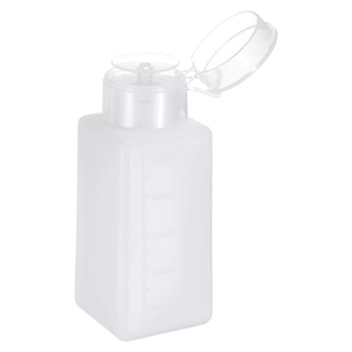 Solvent Alcohol Dispenser 250ml(8.5oz) Press Type ESD Safe Anti-Splash Liquid Dispenser Pump with Sealing plastic Lid for Alcohol, Nail Polish & Makeup Remover, White