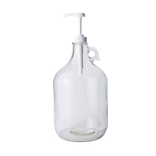 Fastrack 1 Gallon Glass Jug Laundry Detergent Dispenser | Airtight Screw-Top Pump Container | Non-Slip Base | Detergent Pump Dispenser or Syrup Pump Dispenser | Eco Friendly Food Grade - size: 1 Gallon - 1 Pack