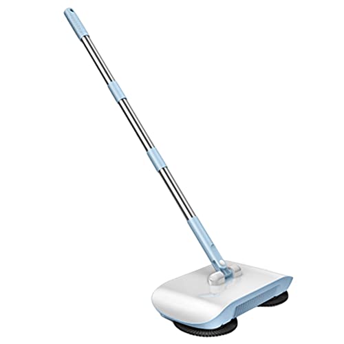 Carpet Cleaner Brush, 2 in 1 Manual Vacuum Sweeper, 180 Degree Rotating Sweeping Mop, Hand Push Sweeper, Home Cleaning Tool for Cleaning Pet Hair, Loose Debris, Lint (Blue) - color: Blue