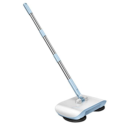 Carpet Cleaner Brush, 2 in 1 Manual Vacuum Sweeper, 180 Degree Rotating Sweeping Mop, Hand Push Sweeper, Home Cleaning Tool for Cleaning Pet Hair, Loose Debris, Lint (Blue) - color: Blue