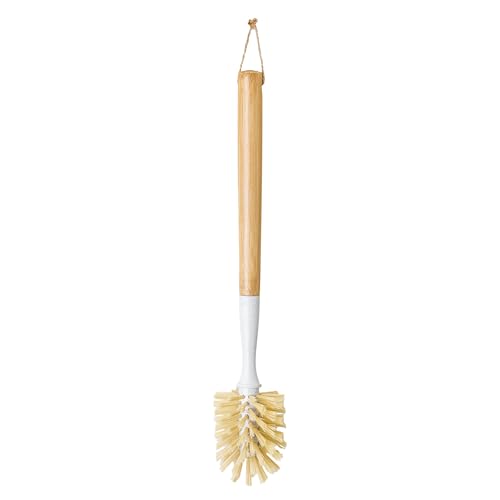 Vigar Zeroline 13.9" Bamboo Bottle Brush With Long Handle - Water Bottle Brush for Glassware, Tumblers, Jars and Vases, Kitchen Dish Scrubber, Wooden Bottle Cleaner, Dish Brush for Sink, Kitchen Brush - size: 13.9- Inches