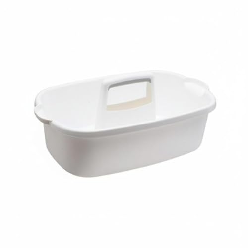 Qianly Cleaning Bin Large Capacity Utility Tool Basket Wear-Resistant Handled Storage Tote for Cleaners, Under Sink, White - color: White