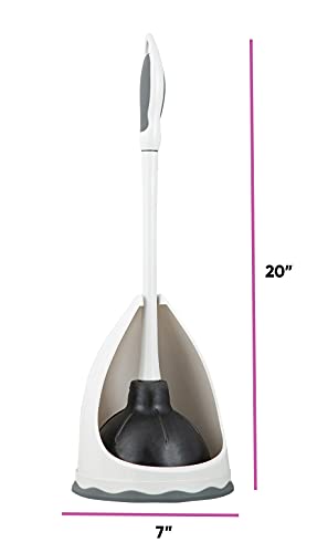 Superio Toilet & Sink Plunger and Holder Grey, 1-Pack - size: Toilet & Sink Plunger