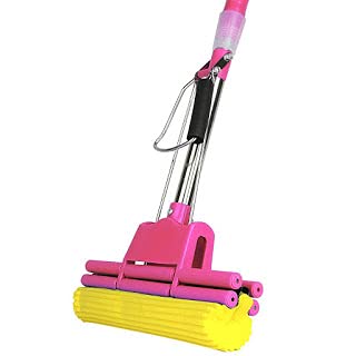 SHENKY Floor Cleaning Squeeze Mop with Adjustable Telescopic Handle Squeegee Absorber Sponge Cleaner Pocha for Home Kitchen Bathroom, Stainless Steel (Multicolor)
