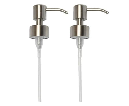Kapitan Soap Dispenser Pump Head Replacement Spare for Standard 28/400 (26 mm - 28mm / 1.02 in-1.10 in) Neck Size, Stainless Steel Brushed Finish - size: 2 Pieces - Nickel