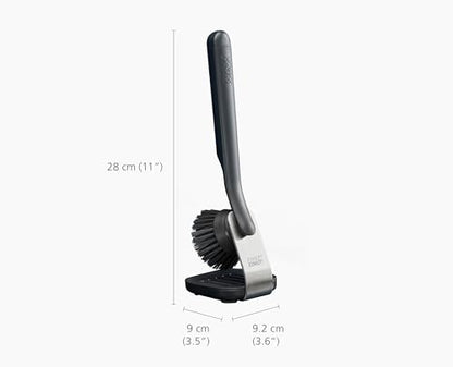 Joseph Joseph SinkTech Dish Brush with Replacement Head and Stainless-Steel Storage Stand Drip Tray - style: With Stand