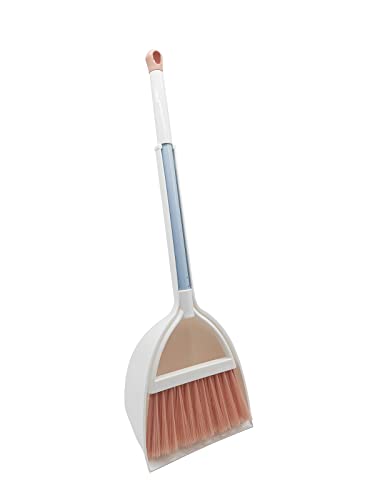 Mini Broom with Dustpan for Kids,Little Housekeeping Helper Set (White+Pink) - color: White+pink