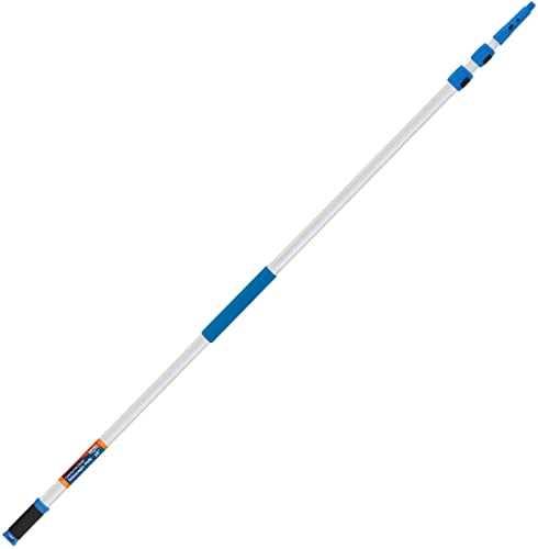 Unger Professional Connect & Clean 6 - 18 Foot Telescoping Extension Multi-Purpose Pole with Quick-Flip Clamp, Window Cleaning, Dusting, Silver - size: 6 - 18 Foot