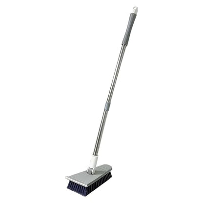 Tub Tile Scrubber Brush 2 in 1 Cleaning Brush 33.46 Inch, Adjustable Telescopic Pole Stiff Bristles Scouring Pads for Cleaning Bathroom Kitchen Toilet Wall Tub Tile Sink Non Scratch (Gray) - color: Gray