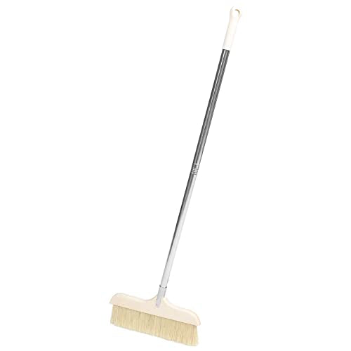 Baluue Soft Bristle Cleaning Brush Long Handle Broom for Floor Cleaning Telescopic Sweeper Detachable Head Broom for Indoor Outdoor