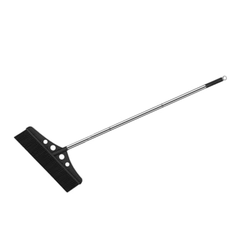 Wide Detachable Garden Broom with Long Handle Stainless Steel Deck Brush for Outdoor Sweeping for Warehouses Patios and Rough Surfaces