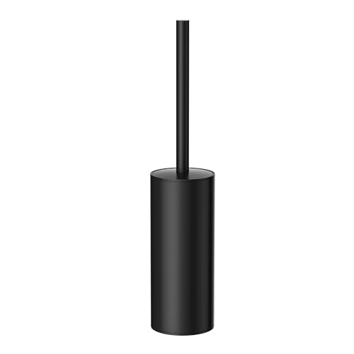 Toilet Brush and Holder Set, Toilet Bowl Brush with Heavy Duty 304 Stainless Steel Base and Extra Long Handle, Toilet Bowl Cleaners Brush for Bathroom (Matte Black) - color: Matte Black