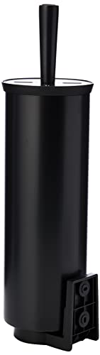 Brabantia Profile Toilet Brush and Holder (Black) Freestanding/Wall-Mounted Toilet Bowl Cleaner with Discreet Case Stand for Bathroom - color: Black, size: Height: 43.0 cm, Width: 11.5 cm, Length: 12.5 cm