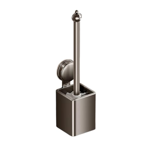 Wall-Mounted Toilet Brush and Holder Set, Drain Designed Toilet Brush with Removable Handle, Toilet Bowl Brush and Holder, Durable and Sturdy, Deep Cleaning for Bathroom, Shower, Toilet (Grey) - color: Gray