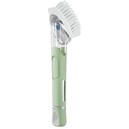 RIMAY Dish Brush with Soap Dispenser, Dish Washing Brush with Handle, Soap Dispensing Dish Brush, Soap Brush for Kitchen Sink, Dish Wand Kitchen Brushes for Dishes/Pans/Pots/Sink (Green) - color: Green