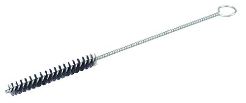 Weiler 44110 6-1/4" Length, 1/4" Diameter, 3/32" Stem Diameter, Straight Black Nylon Fill, Power And Hand Nylon Tube Brush With Loop Handle - size: 1/4", style: Pack of 1