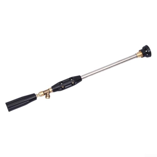 Adjustable High-Pressure Sprayer for Car, Plant, and Outdoor Cleaning with Aluminum Handle and Ceramic Nozzle, Black(60cm)