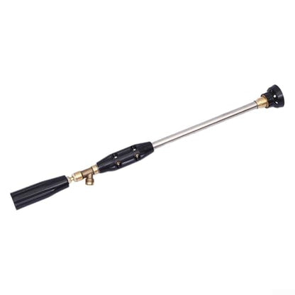 Adjustable High-Pressure Sprayer for Car, Plant, and Outdoor Cleaning with Aluminum Handle and Ceramic Nozzle, Black(60cm)