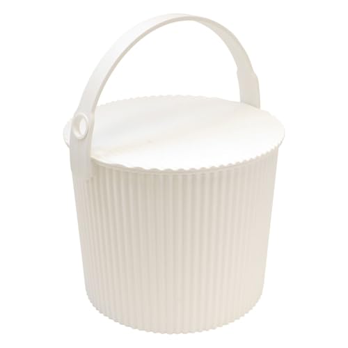 Sceltevie Omni-Utti Hachiman Multifunctional White Plastic Bucket with Lid and Stool Function, 8L, 2.8 Gal, 10.6 x 10.0 x 8.3 Inches, 150 kg Load Capacity - color: White, style: Size S: 2.8 gal (