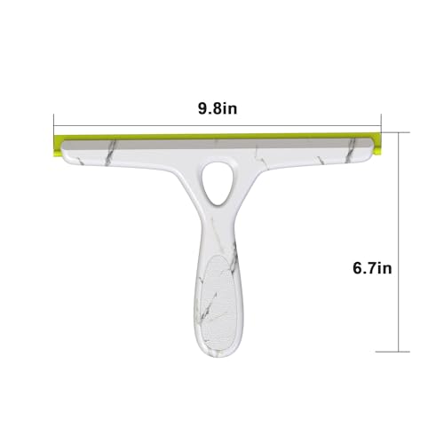 Window Squeegee with Ergonomic Handle, Shower Squeegee for Glass Doors, White and Green, Non-Slip Grip, Glass Cleaning Tool for Windows(Set of 2)
