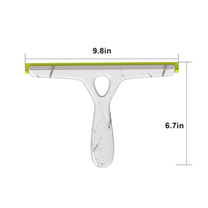 Window Squeegee with Ergonomic Handle, Shower Squeegee for Glass Doors, White and Green, Non-Slip Grip, Glass Cleaning Tool for Windows(Set of 2)