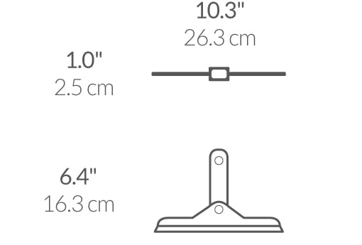 simplehuman Foldaway Shower Squeegee, Glass Squeegee for Bathroom Mirrors & Shower Doors, Weighted Handle for Streak-Free Clean, Suction Cup Hanger, Die-Cast Zinc & Anodized Aluminum