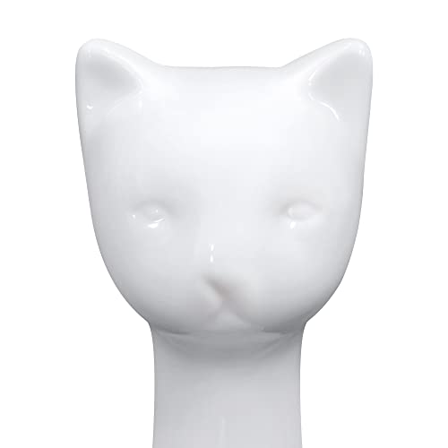 Allure Home Creation White Cat 2-Piece Toilet Brush Holder and Brush Set - color: White Cat