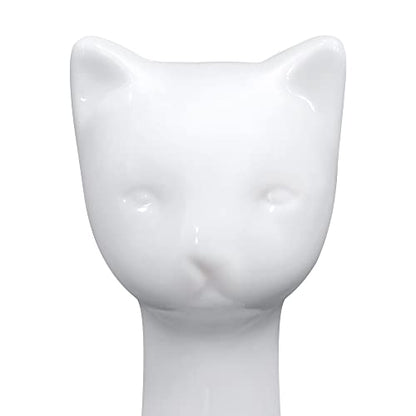 Allure Home Creation White Cat 2-Piece Toilet Brush Holder and Brush Set - color: White Cat