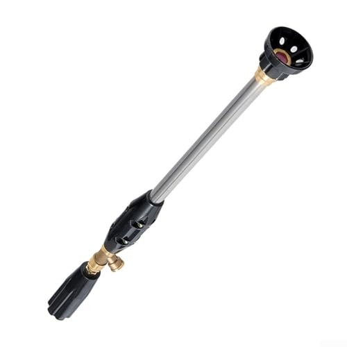 Adjustable High-Pressure Sprayer for Car, Plant, and Outdoor Cleaning with Aluminum Handle and Ceramic Nozzle, Black(60cm)