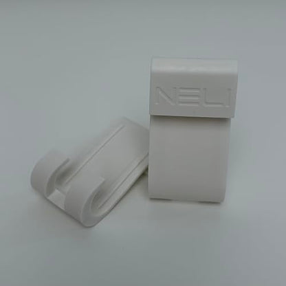 NELI Set of 2 Hooks for Glass Wall, Shower Screen, Glass Door, Shower Cubicle (Shower Hooks, Door Hooks, Travel Hooks) (White) - color: White