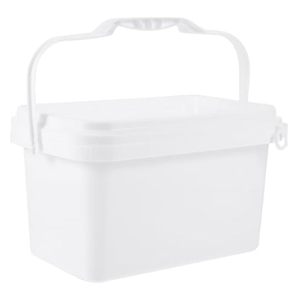 Luxshiny Paint Bucket with Lid 2 Gallon Square Container Large Capacity White Plastic Storage Bucket with Handle Wide Mouth for Easy Pouring Sealed Cover for Home Paint and Chemical Storage