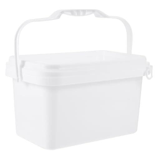 Luxshiny Paint Bucket with Lid 2 Gallon Square Container Large Capacity White Plastic Storage Bucket with Handle Wide Mouth for Easy Pouring Sealed Cover for Home Paint and Chemical Storage